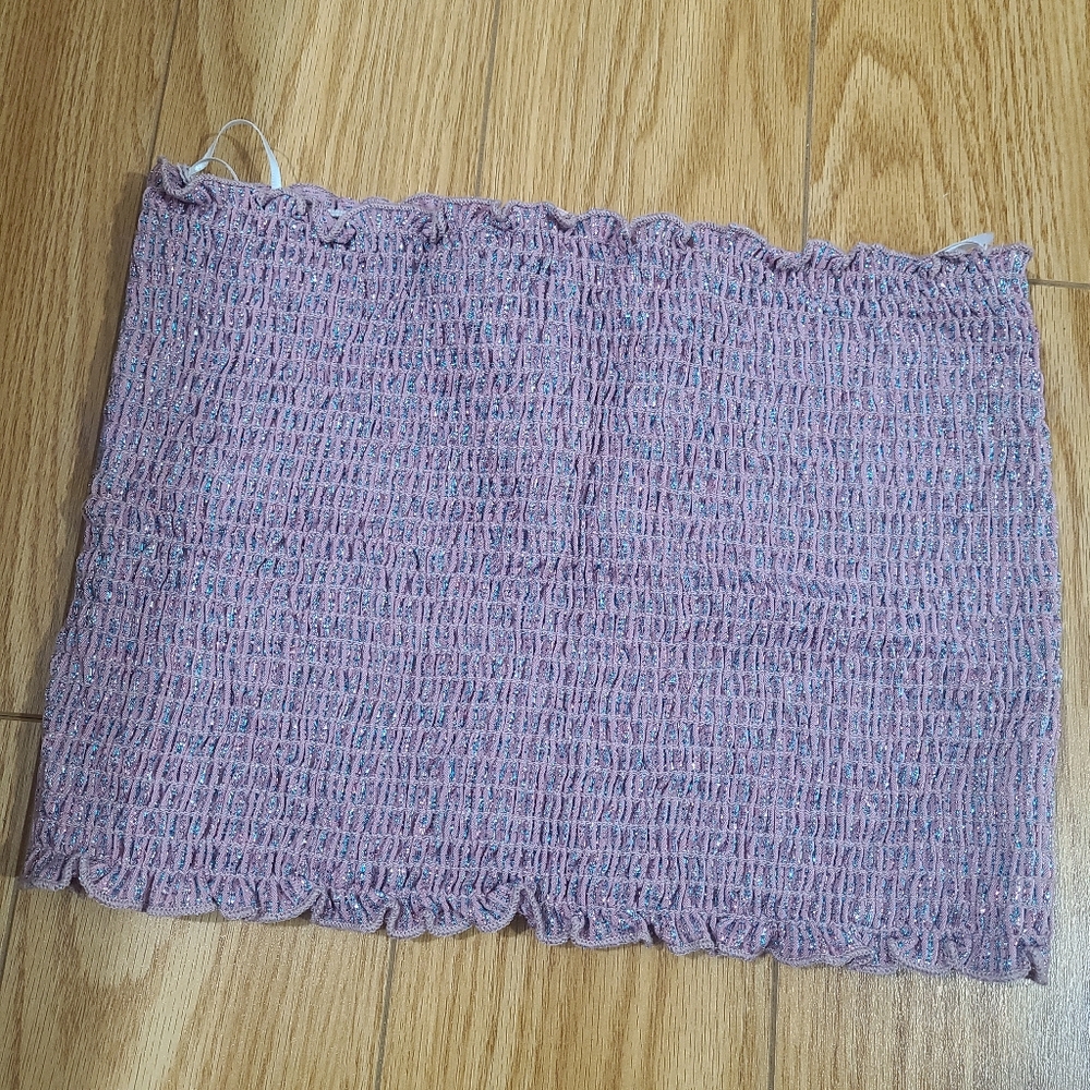 Shimmer Ruched Tube Top - Picture 2 of 3